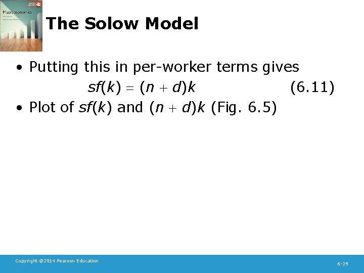 The Solow Model • Putting this in per-worker terms gives sf(k) = (n +