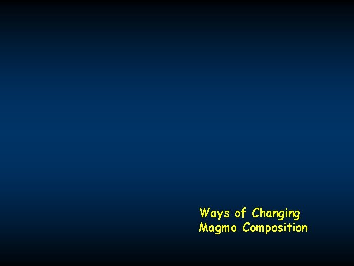 Ways of Changing Magma Composition 