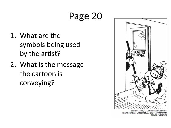 Page 20 1. What are the symbols being used by the artist? 2. What