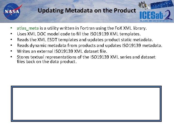 Updating Metadata on the Product • • • atlas_meta is a utility written in