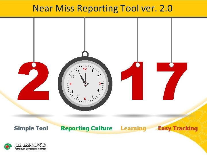 Near Miss Reporting Tool ver. 2. 0 11 12 1 2 10 3 9