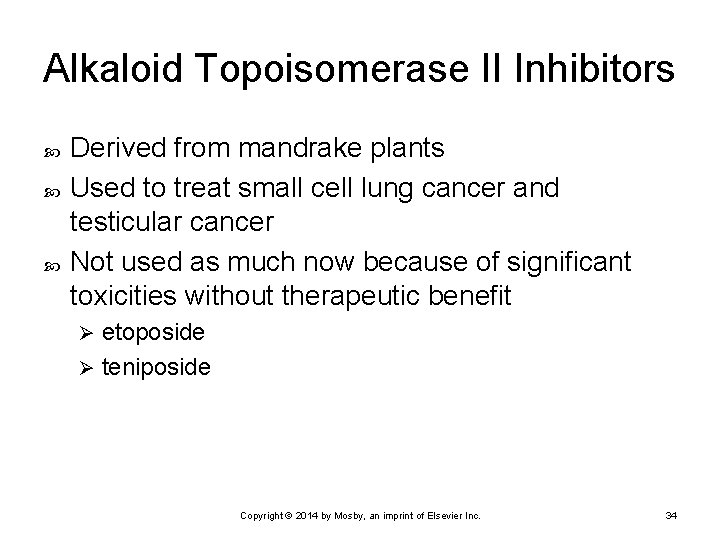 Alkaloid Topoisomerase II Inhibitors Derived from mandrake plants Used to treat small cell lung