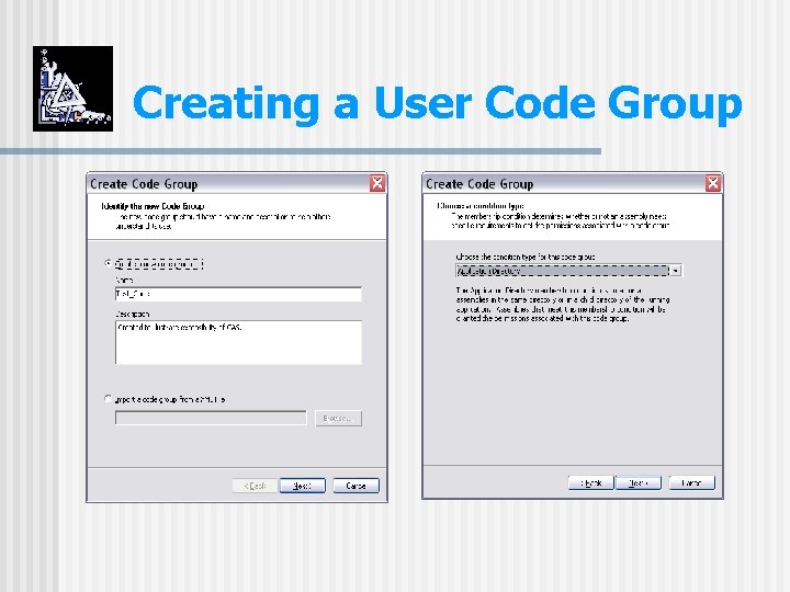 Creating a User Code Group 