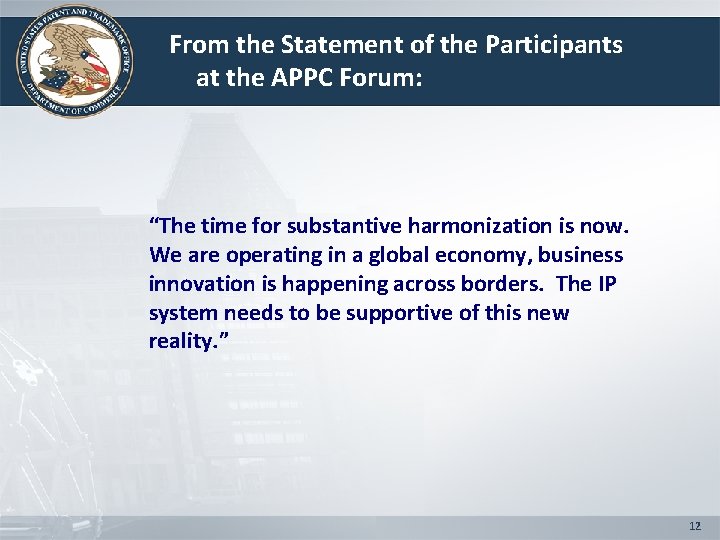 From the Statement of the Participants at the APPC Forum: “The time for substantive