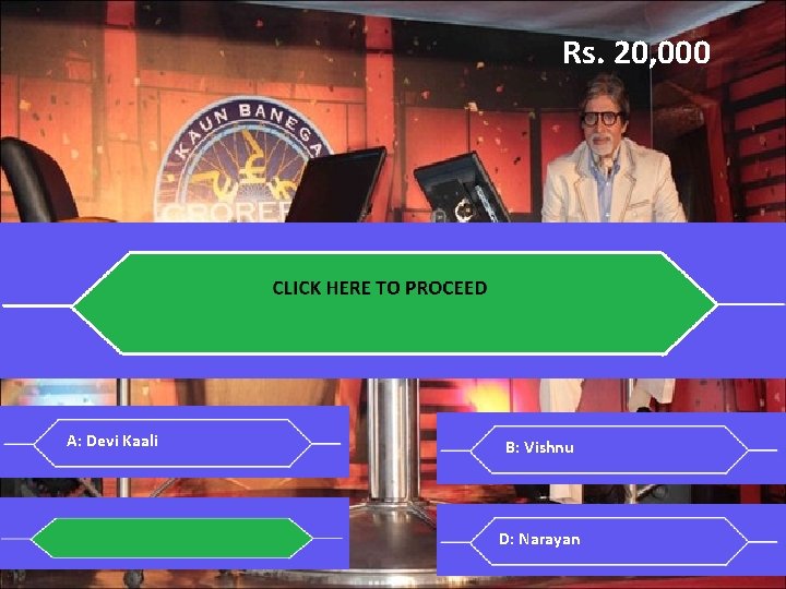 Rs. 20, 000 Q 3: According to the Hindu mythology who lives in the