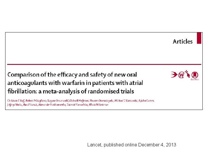 Lancet, published online December 4, 2013 