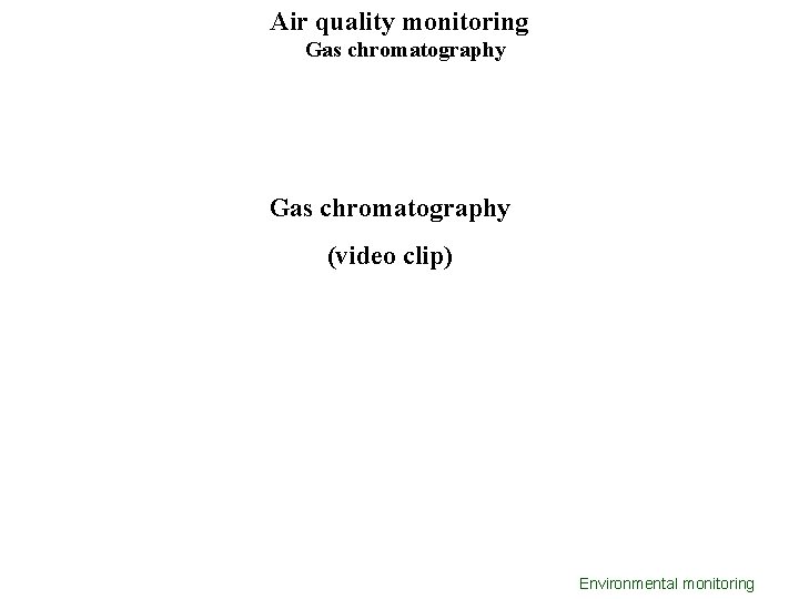 Air quality monitoring Gas chromatography (video clip) Environmental monitoring Air quality monitoring Gas chromatography (video clip) Environmental monitoring