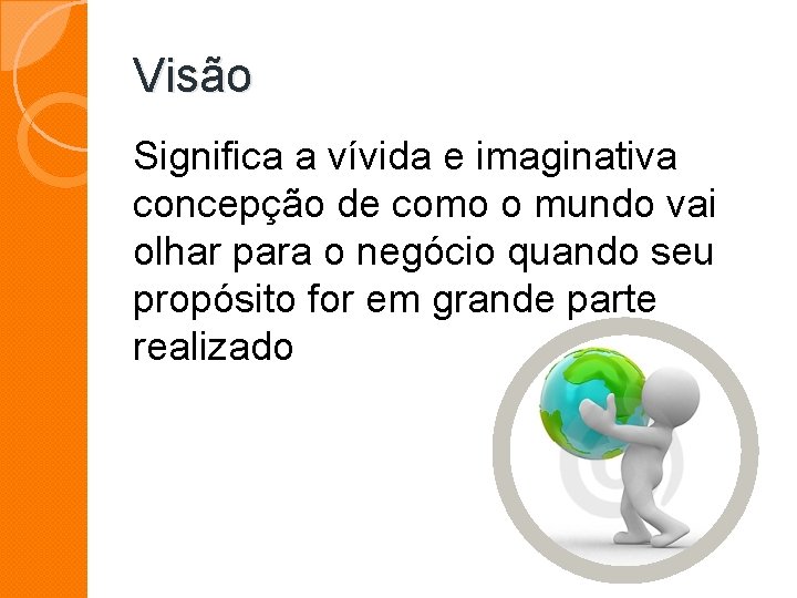 Visão Significa a vívida e imaginativa concepção de como o mundo vai olhar para Visão Significa a vívida e imaginativa concepção de como o mundo vai olhar para
