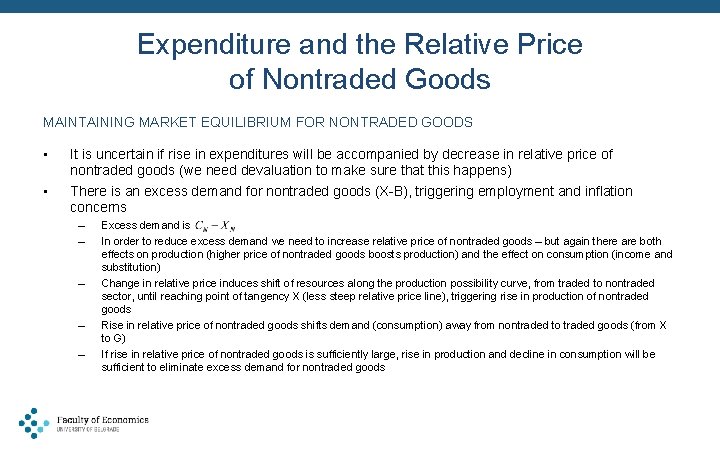 Expenditure and the Relative Price of Nontraded Goods MAINTAINING MARKET EQUILIBRIUM FOR NONTRADED GOODS