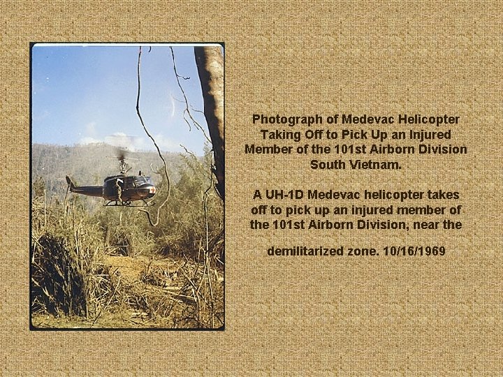 Photograph of Medevac Helicopter Taking Off to Pick Up an Injured Member of the