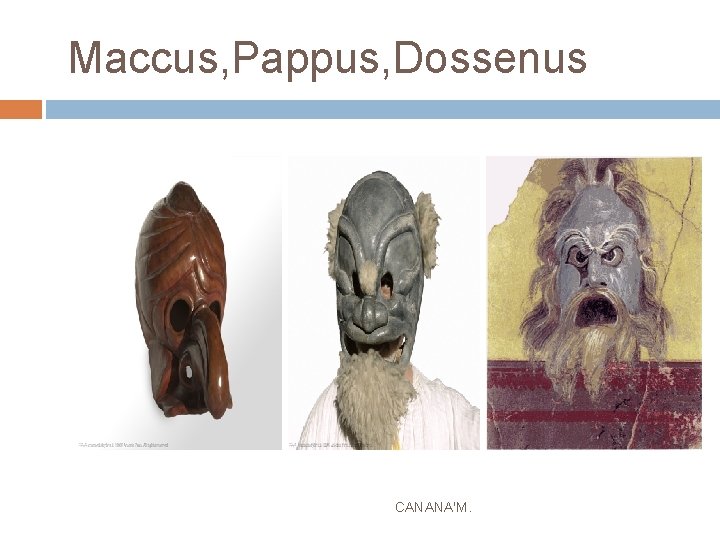 Maccus, Pappus, Dossenus CANANA'M. 