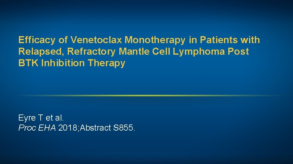 Efficacy of Venetoclax Monotherapy in Patients with Relapsed, Refractory Mantle Cell Lymphoma Post BTK