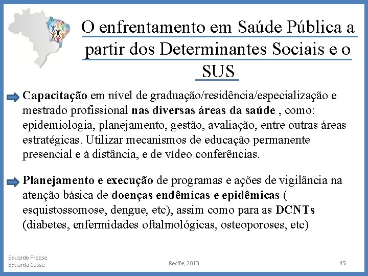 O enfrentamento em Saúde Pública a partir dos Determinantes Sociais e o SUS Capacitação