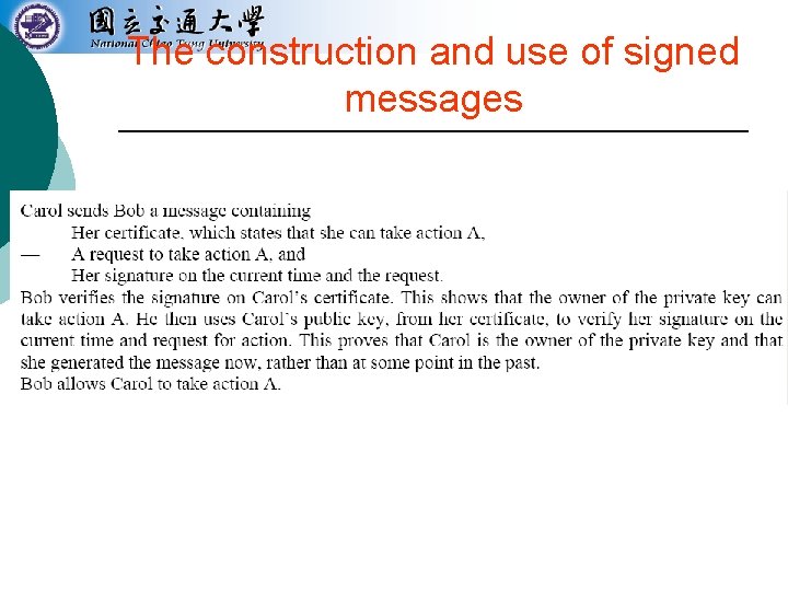 The construction and use of signed messages 