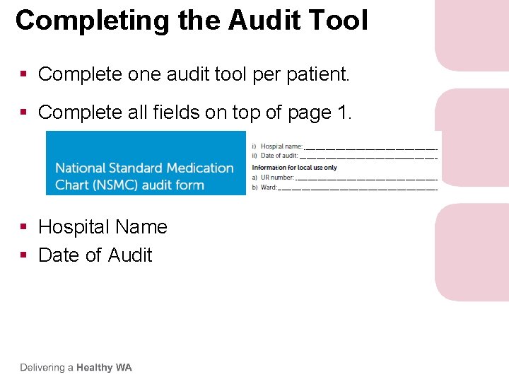 Nsmc Notes National Standard Medication Chart NSMC Audit 2018 Train
