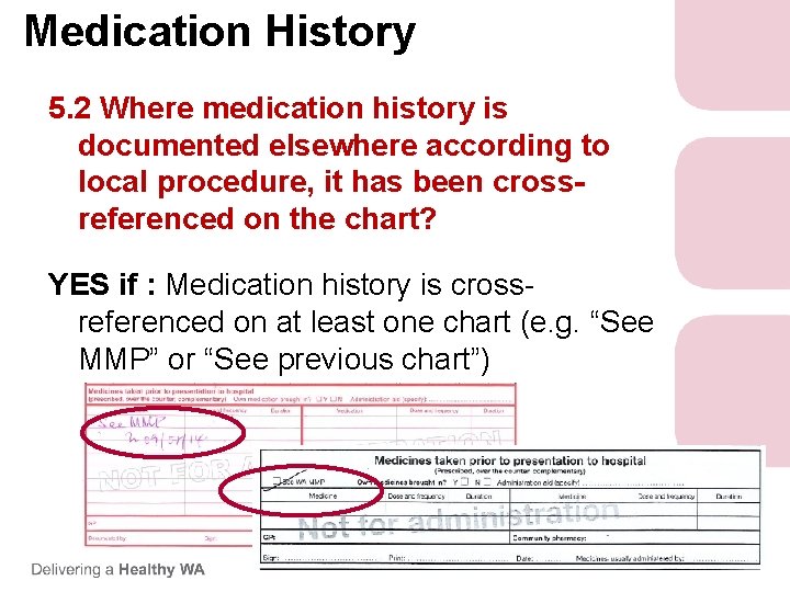 Medication History 5. 2 Where medication history is documented elsewhere according to local procedure, Medication History 5. 2 Where medication history is documented elsewhere according to local procedure,