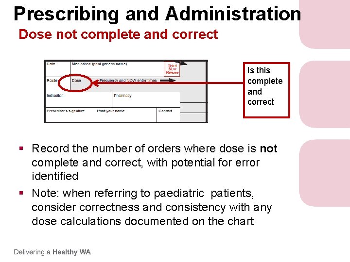 Prescribing and Administration Dose not complete and correct Is this complete and correct § Prescribing and Administration Dose not complete and correct Is this complete and correct §