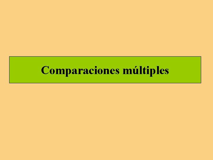 Comparaciones múltiples Comparaciones múltiples