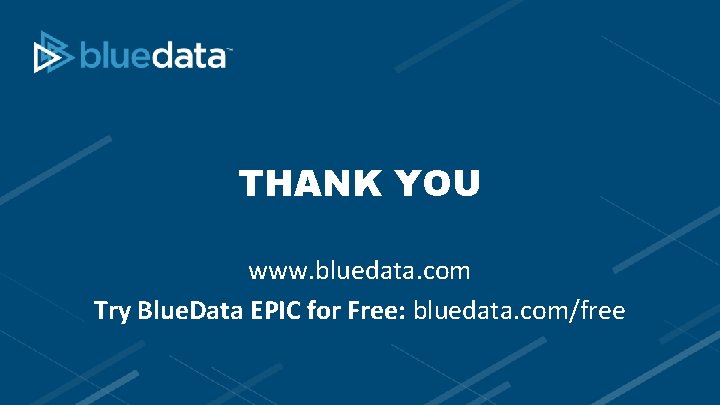 THANK YOU www. bluedata. com Try Blue. Data EPIC for Free: bluedata. com/free 