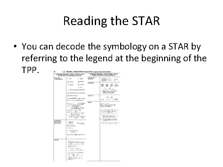 Reading the STAR • You can decode the symbology on a STAR by referring