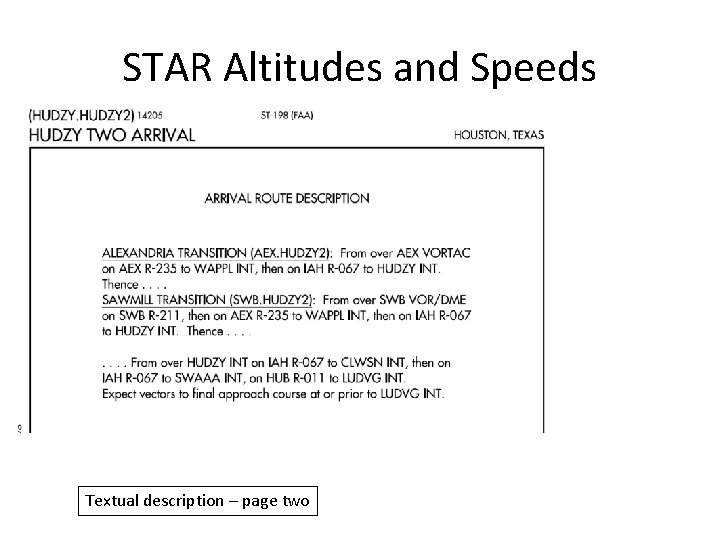 STAR Altitudes and Speeds Textual description – page two 