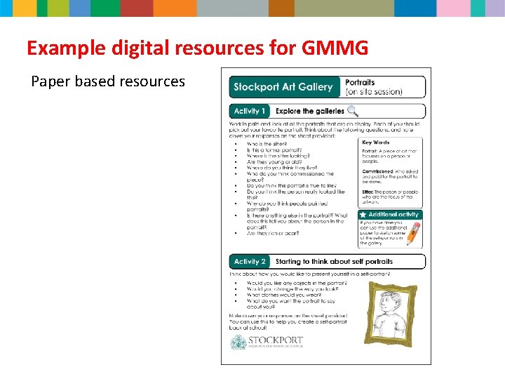 Example digital resources for GMMG Paper based resources 