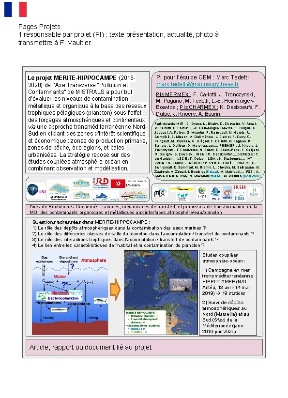 Pages Projets 1 responsable par projet PI texte