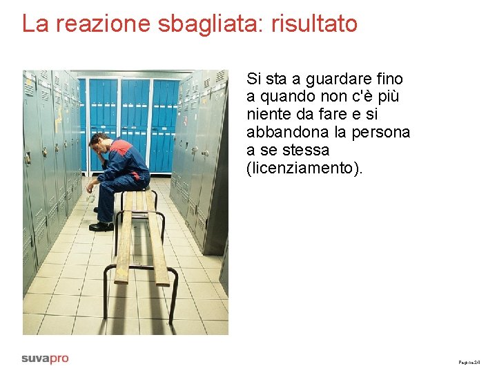 La reazione sbagliata: risultato Si sta a guardare fino a quando non c'è più La reazione sbagliata: risultato Si sta a guardare fino a quando non c'è più