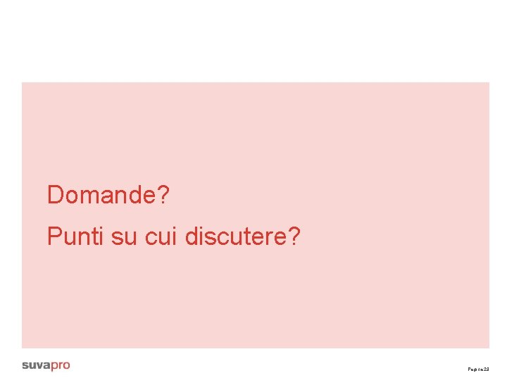 Domande? Punti su cui discutere? Pagina 29 