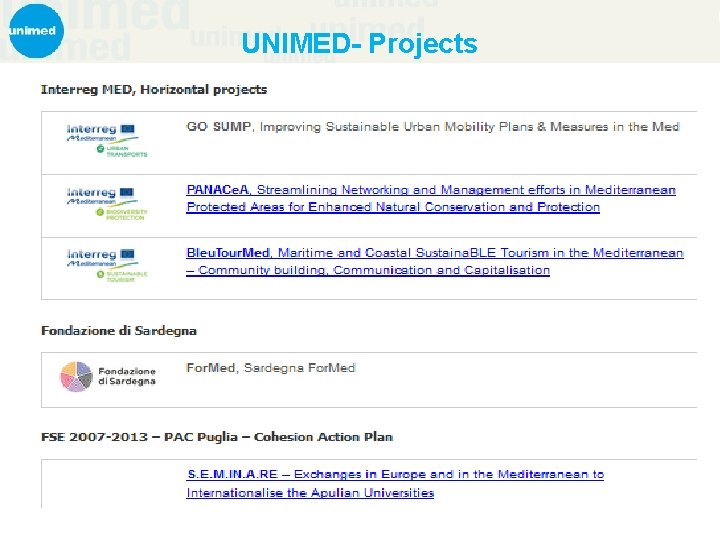 UNIMED- Projects 