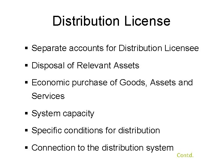 Distribution License § Separate accounts for Distribution Licensee § Disposal of Relevant Assets §