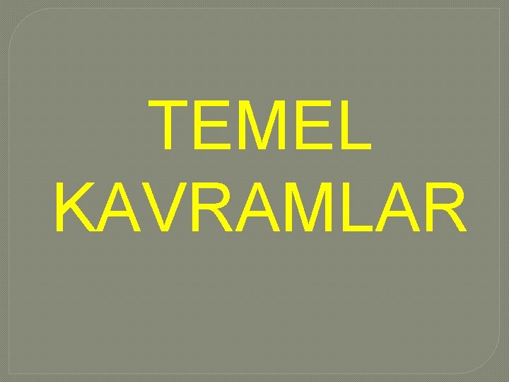 TEMEL KAVRAMLAR 