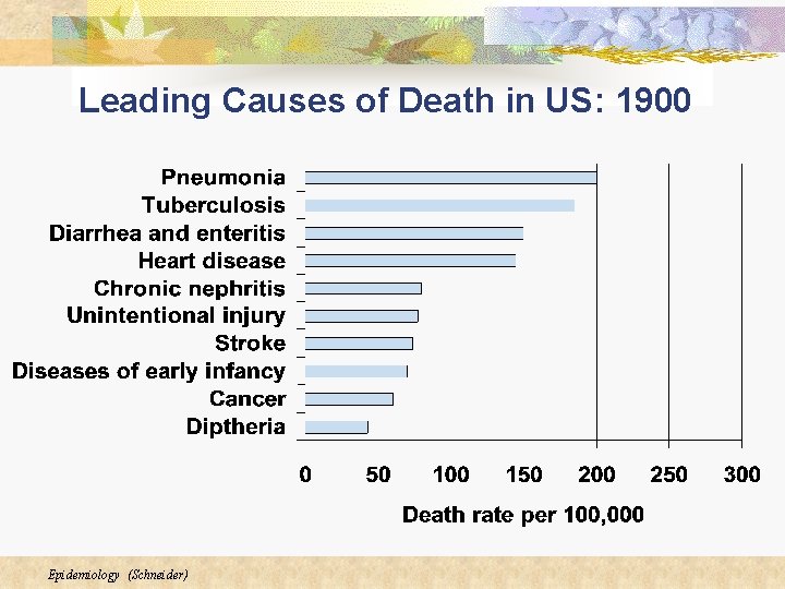 Leading Causes of Death in US: 1900 Epidemiology (Schneider) Leading Causes of Death in US: 1900 Epidemiology (Schneider)