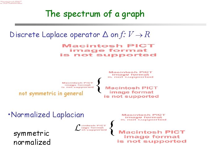 The spectrum of a graph Discrete Laplace operator ∆ on f: V R not