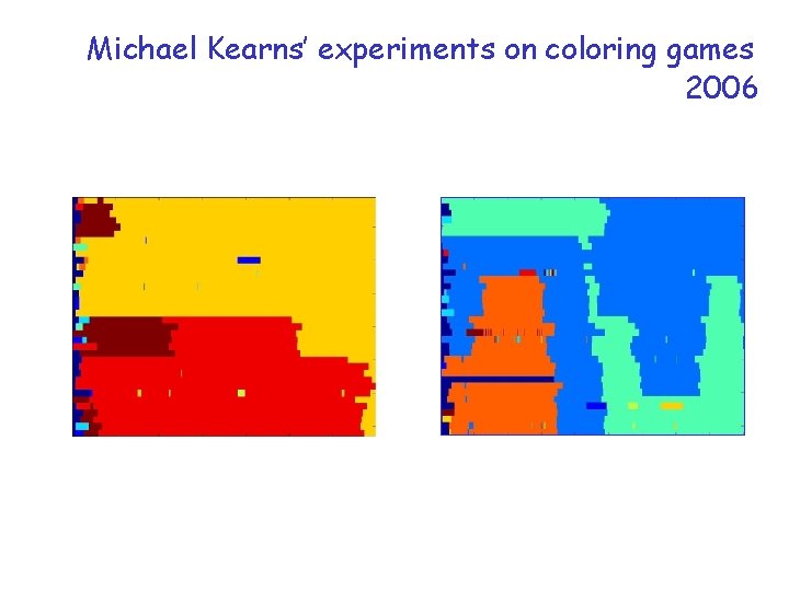 Michael Kearns’ experiments on coloring games 2006 
