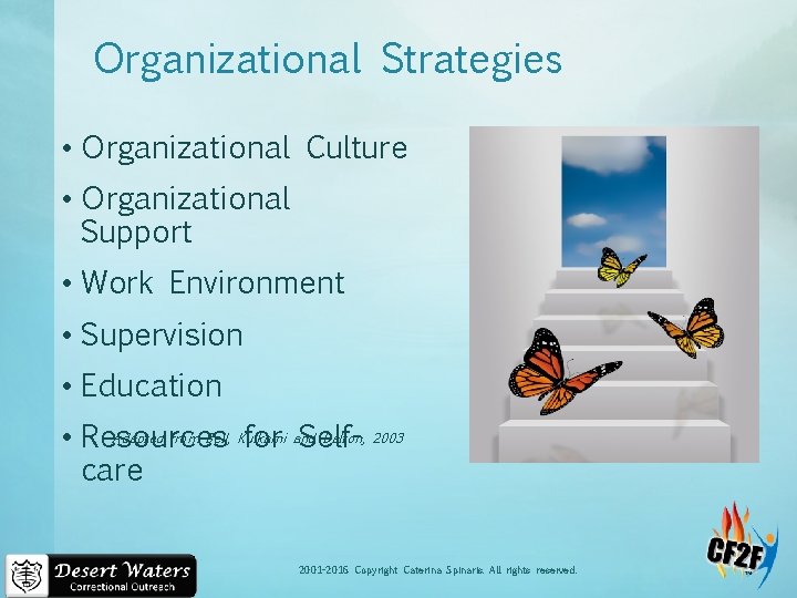 Organizational Strategies • Organizational Culture • Organizational Support • Work Environment • Supervision •