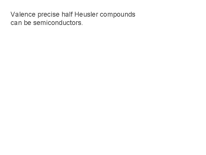 Valence precise half Heusler compounds can be semiconductors. 