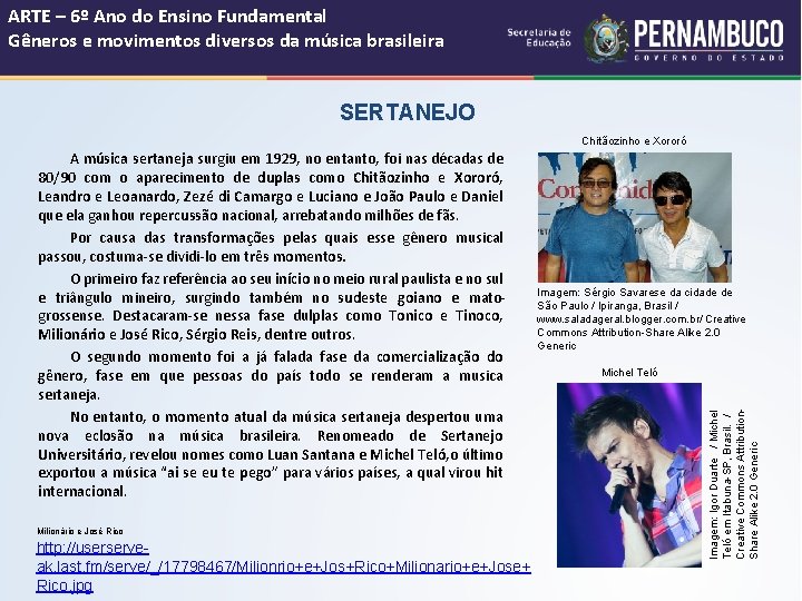 ARTE – 6º Ano do Ensino Fundamental Gêneros e movimentos diversos da música brasileira