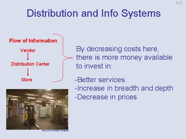 5 22 Distribution and Info Systems Flow of Information Vendor Distribution Center By decreasing