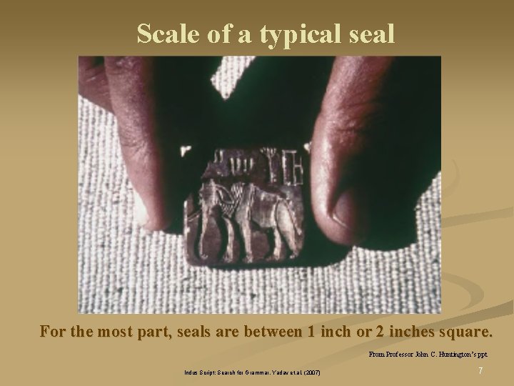 Scale of a typical seal For the most part, seals are between 1 inch Scale of a typical seal For the most part, seals are between 1 inch