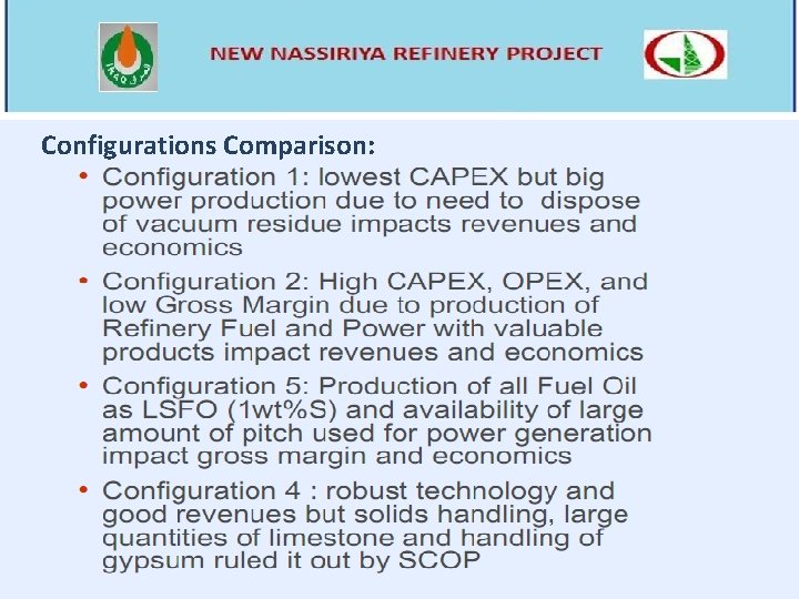 Configurations Comparison: 