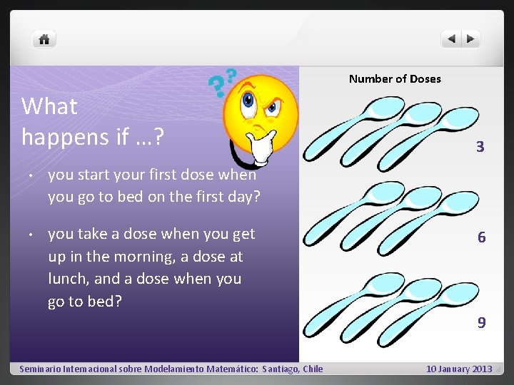 Number of Doses What happens if …? • you start your first dose when