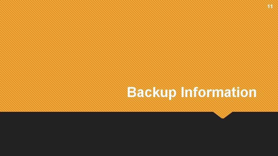 11 Backup Information 