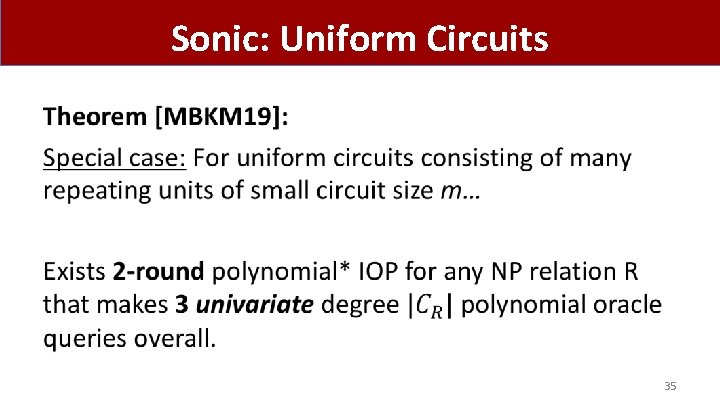 Sonic: Uniform Circuits • 35 