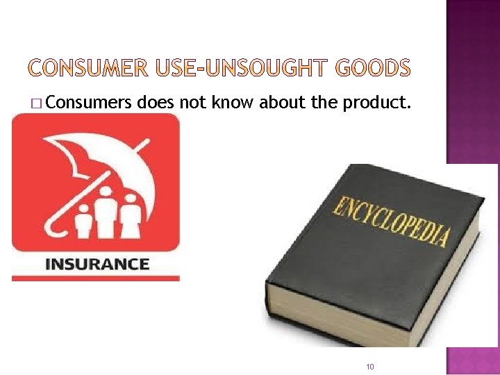� Consumers does not know about the product. � 10 � Consumers does not know about the product. � 10