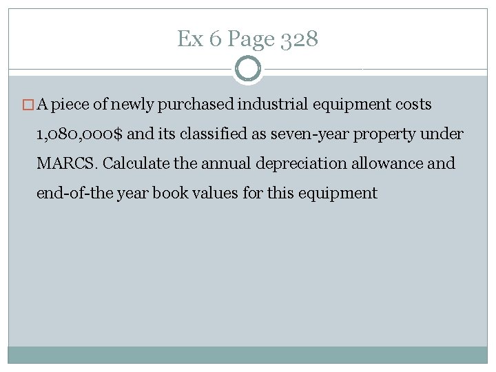 Ex 6 Page 328 � A piece of newly purchased industrial equipment costs 1,