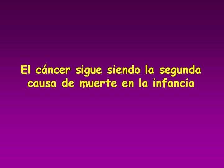 El cáncer sigue siendo la segunda causa de muerte en la infancia 