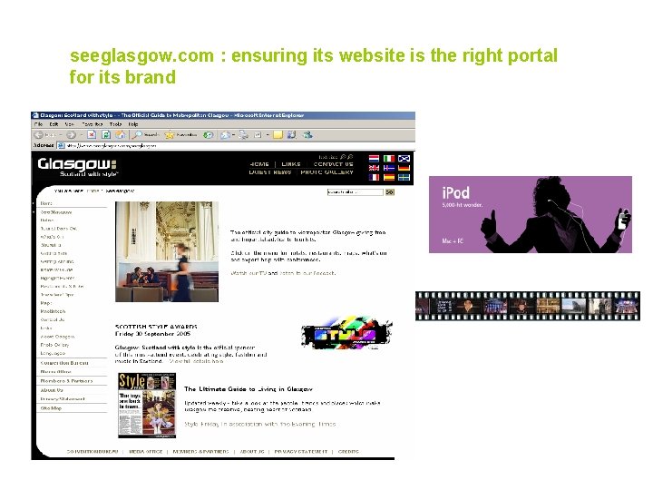 BUILDING BRAND EQUITY seeglasgow. com : ensuring its website is the right portal for