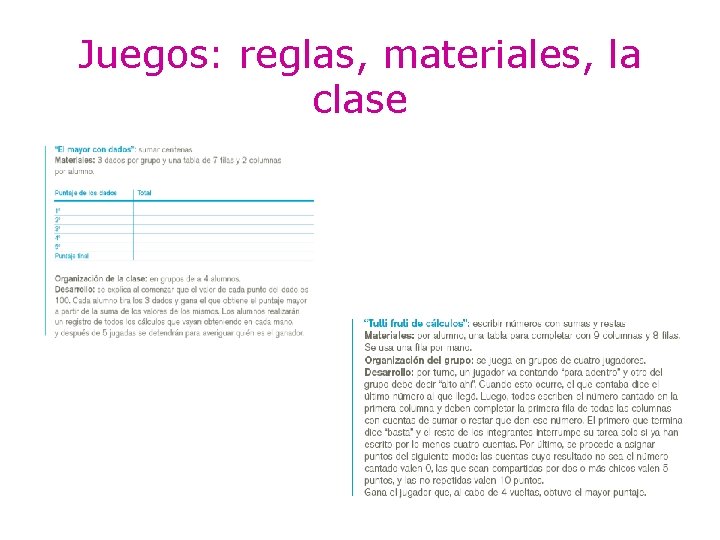 Juegos: reglas, materiales, la clase 