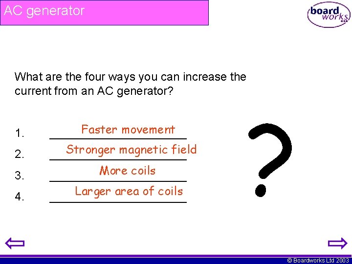 AC generator What are the four ways you can increase the current from an